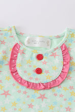 Load image into Gallery viewer, Platinum star print ruffle girl set