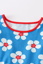 Load image into Gallery viewer, Platinum Blue & white floral print ruffle dress