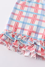 Load image into Gallery viewer, Platinum Blue & white floral print ruffle girl set