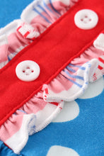 Load image into Gallery viewer, Platinum Blue & white floral print ruffle strap dress