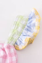 Load image into Gallery viewer, Multicolored gingham one-piece girl swimsuit
