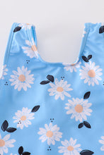 Load image into Gallery viewer, Blue daisy print one-piece girl swimsuit UPF50+