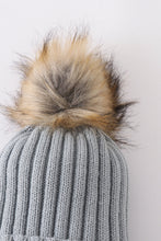 Load image into Gallery viewer, Sage knit pom pom beanie hat baby toddler adult
