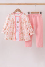 Load image into Gallery viewer, Pink gingerbread embroidery ruffle set
