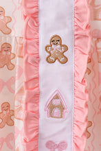 Load image into Gallery viewer, Pink gingerbread embroidery ruffle set
