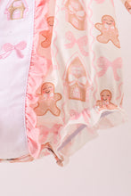 Load image into Gallery viewer, Pink gingerbread embroidery ruffle bubble
