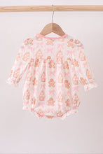 Load image into Gallery viewer, Pink gingerbread embroidery ruffle bubble
