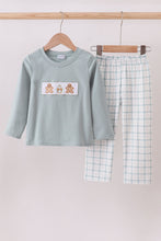 Load image into Gallery viewer, Blue gingerbread embroidery pants set
