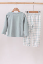 Load image into Gallery viewer, Blue gingerbread embroidery pants set

