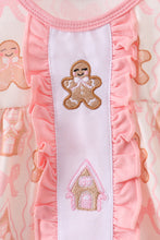Load image into Gallery viewer, Pink gingerbread embroidery ruffle bloomer set
