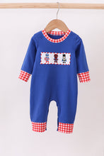 Load image into Gallery viewer, Blue character embroidery romper
