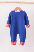 Load image into Gallery viewer, Blue character embroidery romper
