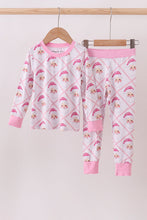 Load image into Gallery viewer, Pink santa claus bamboo pajamas set
