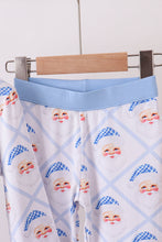 Load image into Gallery viewer, Blue santa claus bamboo pajama set
