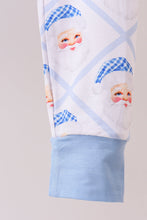 Load image into Gallery viewer, Blue santa claus bamboo pajama set
