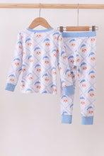 Load image into Gallery viewer, Blue santa claus bamboo pajama set
