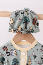 Load image into Gallery viewer, Green character bamboo 2pc gown
