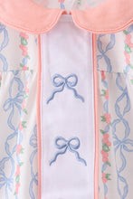 Load image into Gallery viewer, Pink floral bow embroidery bloomer set
