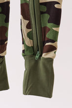 Load image into Gallery viewer, Classic Camo bamboo zipper romper
