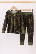 Load image into Gallery viewer, Forest Leaf Camo bamboo pajama pants set

