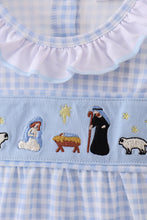 Load image into Gallery viewer, Blue nativity embroidery bubble
