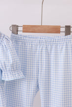 Load image into Gallery viewer, Blue nativity embroidery pants set
