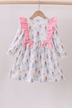 Load image into Gallery viewer, Pink bow nutcracker ruffle dress
