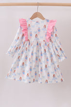 Load image into Gallery viewer, Pink bow nutcracker ruffle dress
