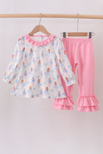 Load image into Gallery viewer, Pink bow nutcracker ruffle pants set
