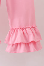 Load image into Gallery viewer, Pink bow nutcracker ruffle pants set

