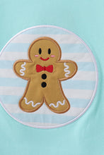 Load image into Gallery viewer, Blue gingerbread applique top

