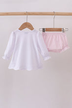 Load image into Gallery viewer, Pink christmas tree embroidery bloomer set
