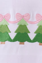 Load image into Gallery viewer, Pink christmas tree embroidery pants set
