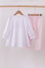 Load image into Gallery viewer, Pink christmas tree embroidery pants set
