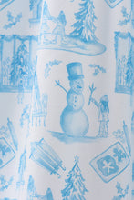 Load image into Gallery viewer, Blue snowman christmas tree smocked dress
