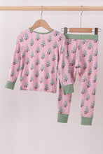 Load image into Gallery viewer, Pink christmas tree bamboo pants set
