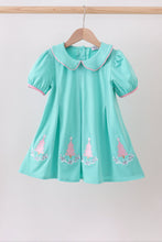 Load image into Gallery viewer, Green christmas tree embroidery dress
