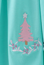 Load image into Gallery viewer, Green christmas tree embroidery dress
