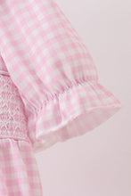 Load image into Gallery viewer, Pink grinch smocked dress
