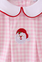 Load image into Gallery viewer, Pink santa claus embroidery gingham bubble
