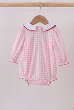 Load image into Gallery viewer, Pink santa claus embroidery gingham bubble
