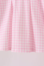 Load image into Gallery viewer, Pink santa claus embroidery gingham pants set

