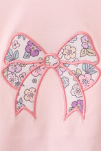 Load image into Gallery viewer, Pink floral bow applique ruffle bubble
