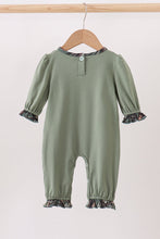 Load image into Gallery viewer, Camouflage dog hunting applique ruffle romper
