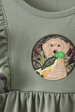 Load image into Gallery viewer, Camouflage dog hunting applique ruffle pants set

