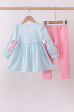 Load image into Gallery viewer, Blue bear french knot pants set
