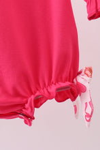 Load image into Gallery viewer, Pink bear embroidery bow bubble
