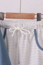 Load image into Gallery viewer, Blue puppy embroidery pants set
