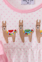 Load image into Gallery viewer, Pink alpaca embroidery ruffle bubble

