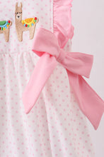 Load image into Gallery viewer, Pink alpaca embroidery ruffle bubble
